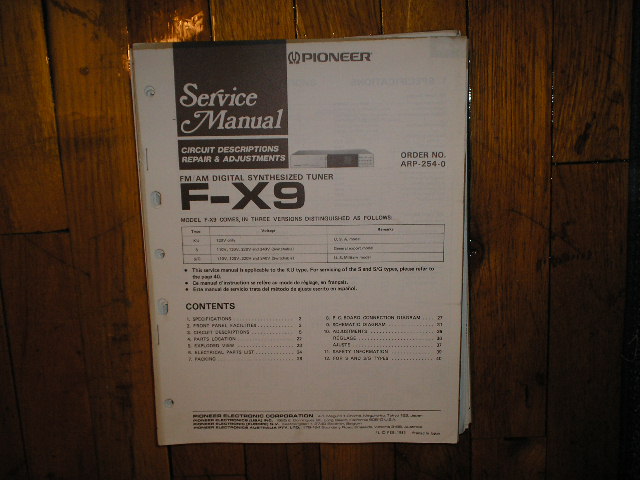 F-X9 Tuner Service Manual