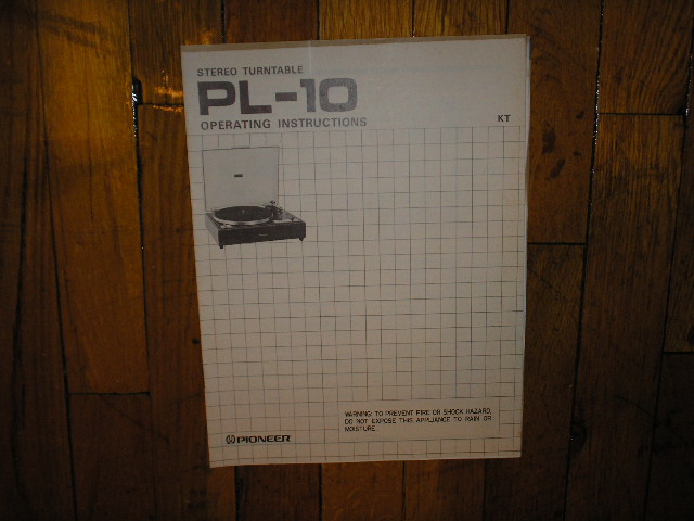 PL-10 Turntable Operating Manual  Pioneer