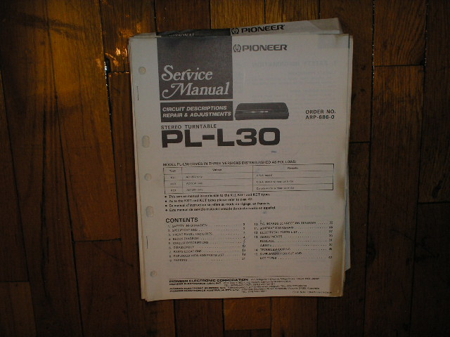 PL-L30 Turntable Service Manual  Pioneer
