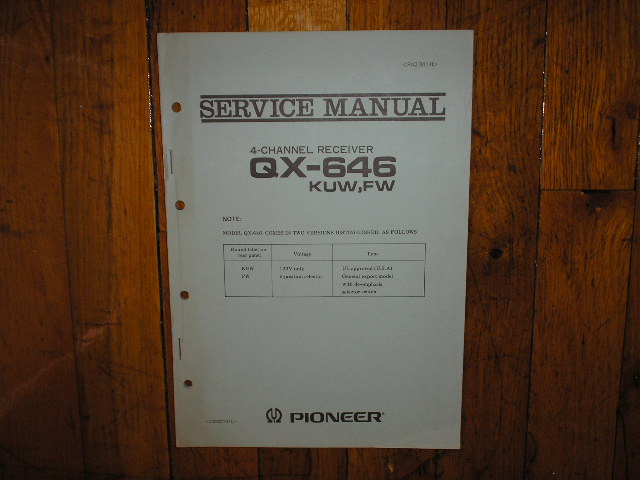 QX-646 Receiver Service Manual  Pioneer