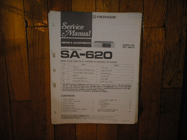 SA-620 Amplifier Service Manual