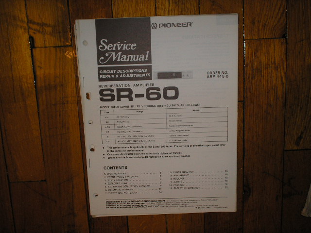 SR-60 Amplifier Service Manual