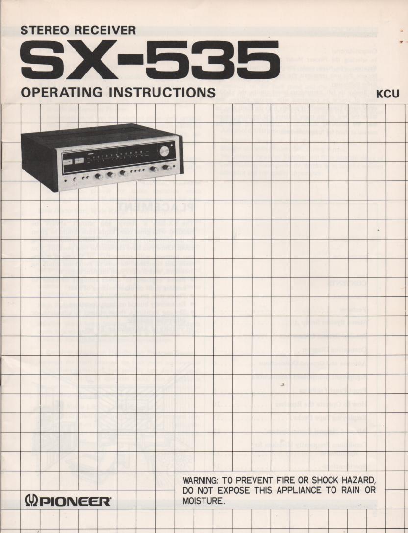 SX-535 Owners Manual  Pioneer