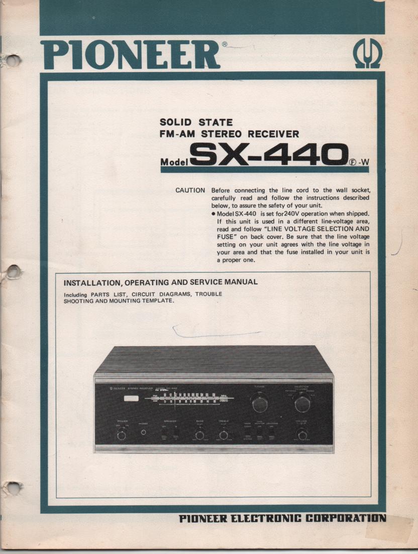 SX-440 FW Receiver Owners Service Manual  Pioneer