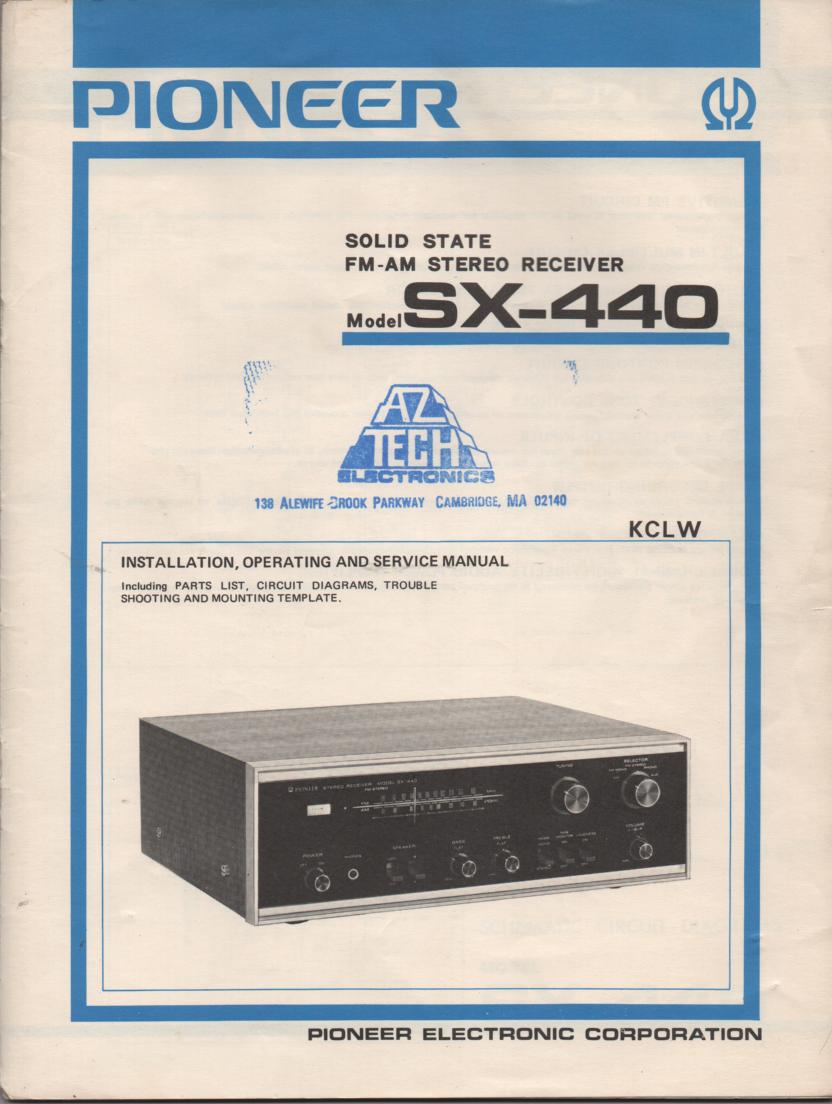 SX-440 KCLW Receiver Owners Service Manual  Pioneer