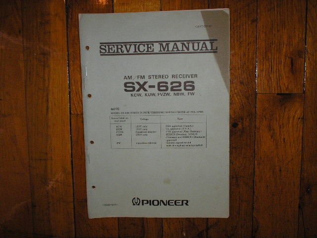 SX-626 Receiver Service Manual  Pioneer