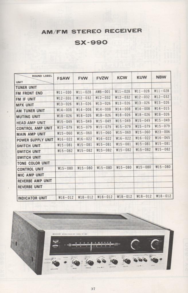SX-990 Schematic Manual  PIONEER SCHEMATIC MANUALS