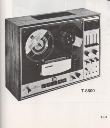 T-8800 Reel to Reel Schematic Manual  PIONEER SCHEMATIC MANUALS