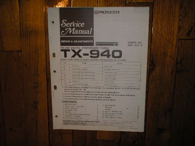 TX-940 Tuner Service Manual