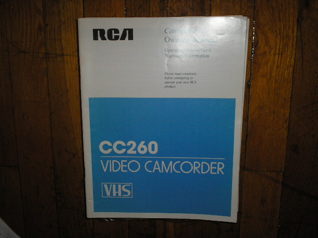 CC260 VHS Camcorder Operating Instruction Manual