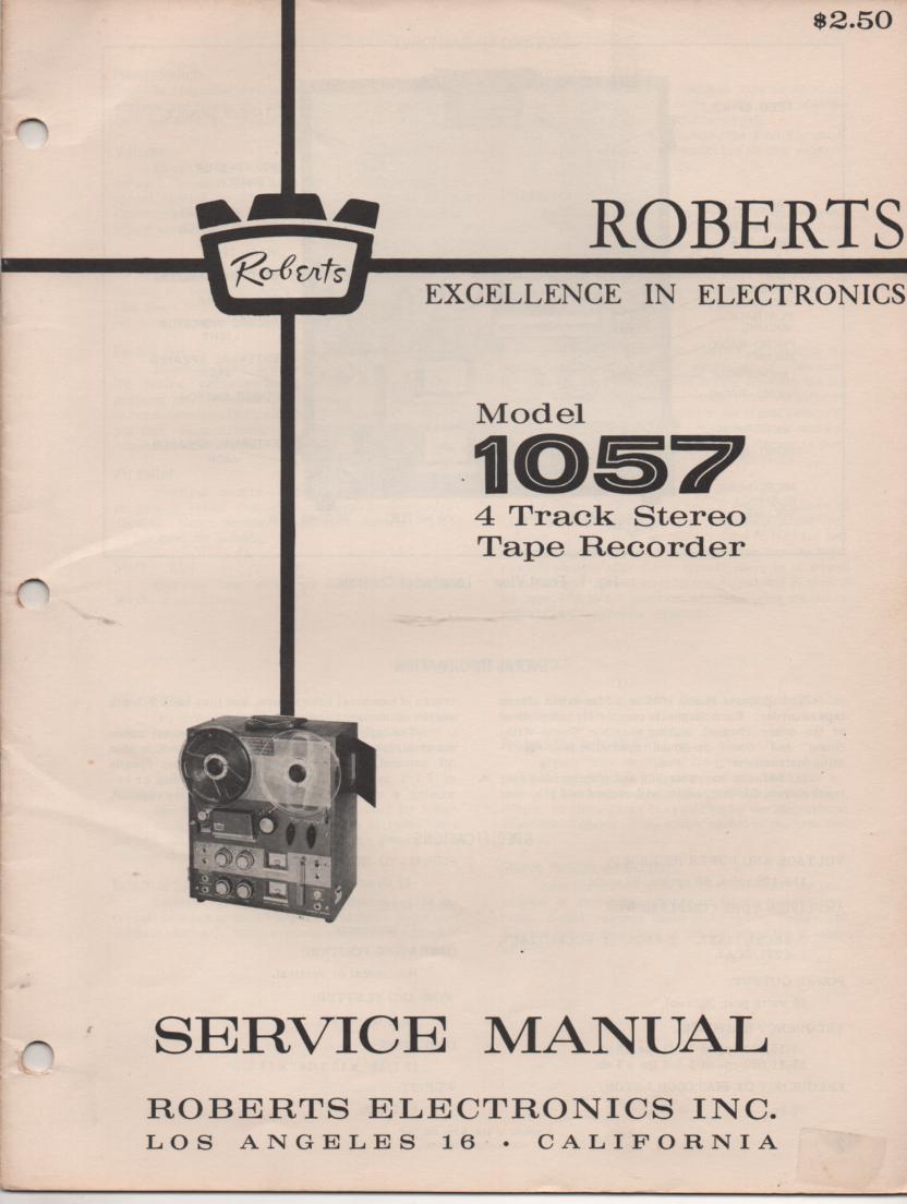 1057 4 Track Reel to Reel Service Manual  ROBERTS
