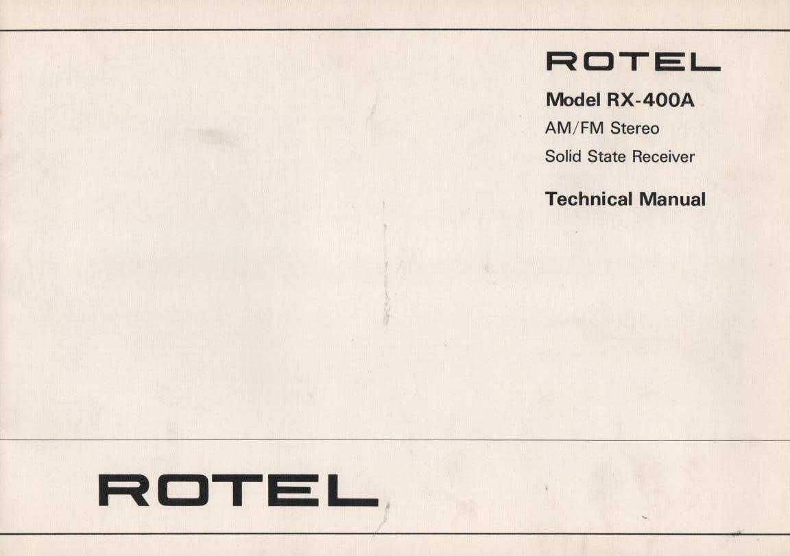 RX-400A Receiver Service Manual  ROTEL