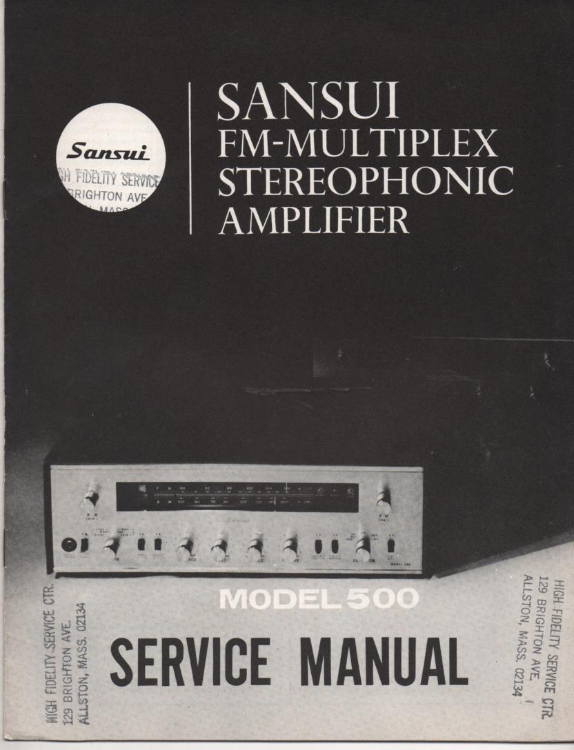 500 Amplifier Receiver Service Manual  Sansui
