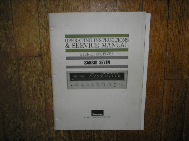 7 Seven Receiver Service Instruction Manual  Sansui