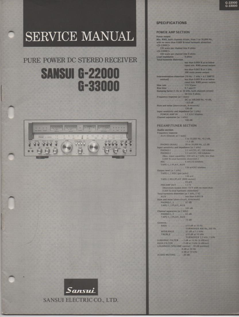G-22000 G-33000 Receiver Service Manual  Sansui