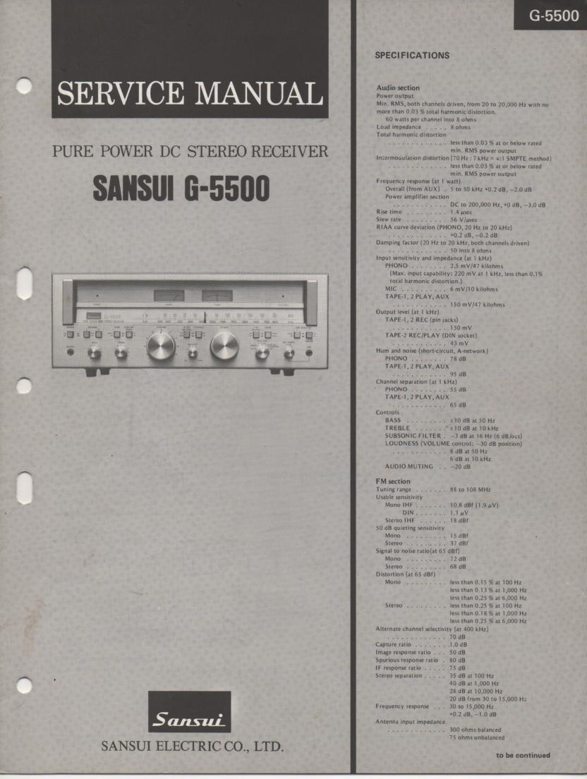G-5500 Receiver Service Manual  Sansui