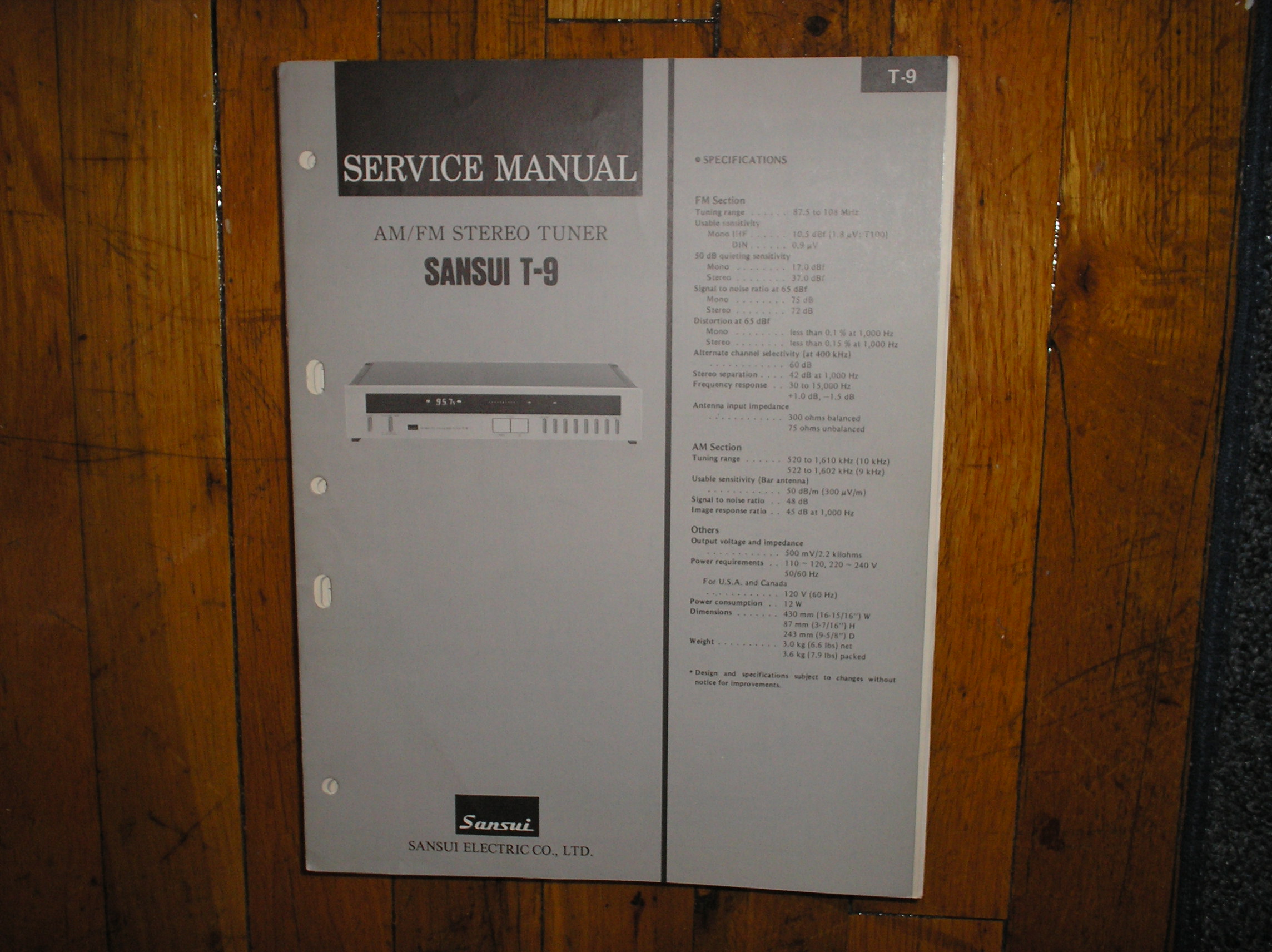 T-9 Tuner Service Manual  Sansui 