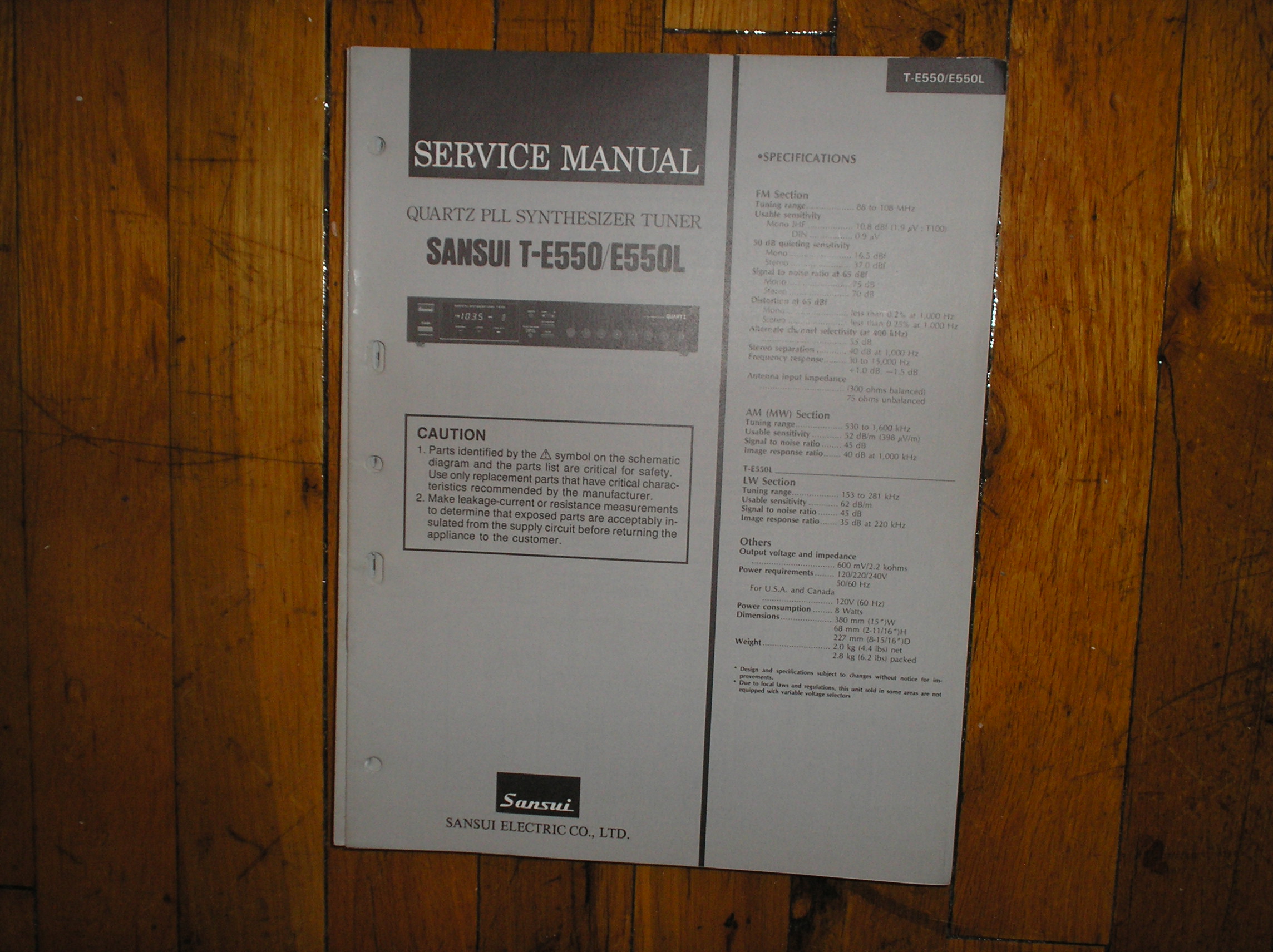 T-E550 T-E550L Tuner Service Manual