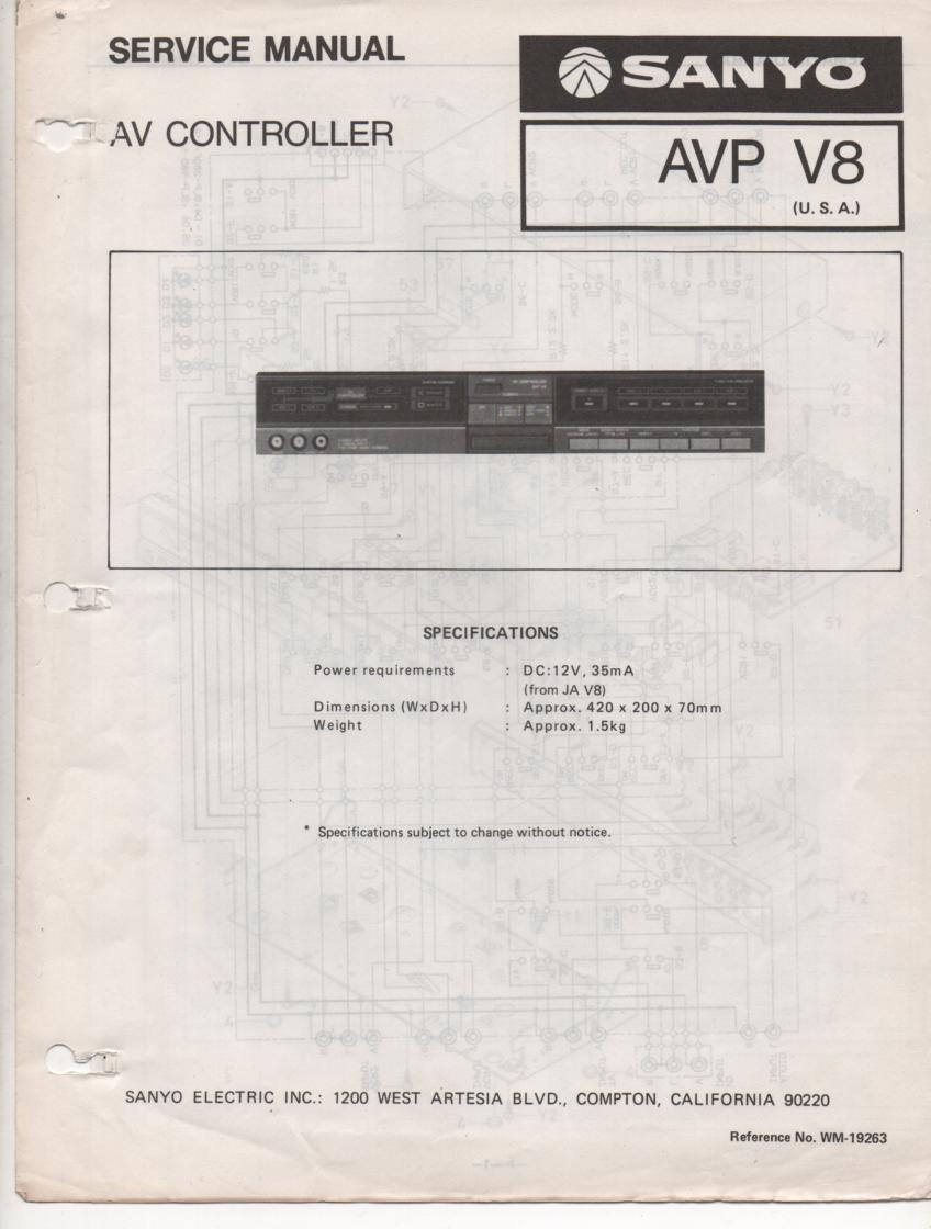 AVP V8 Audio Video Controller Service Manual
