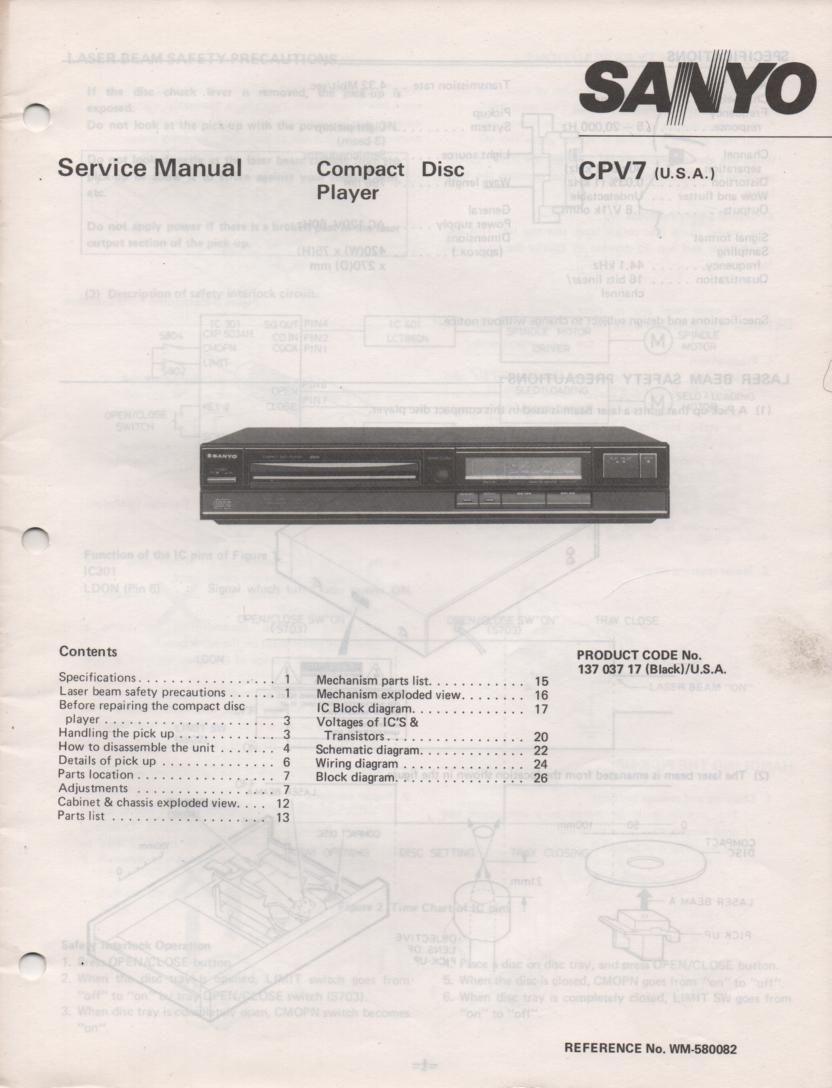 CP V7 CD Player Service Manual
