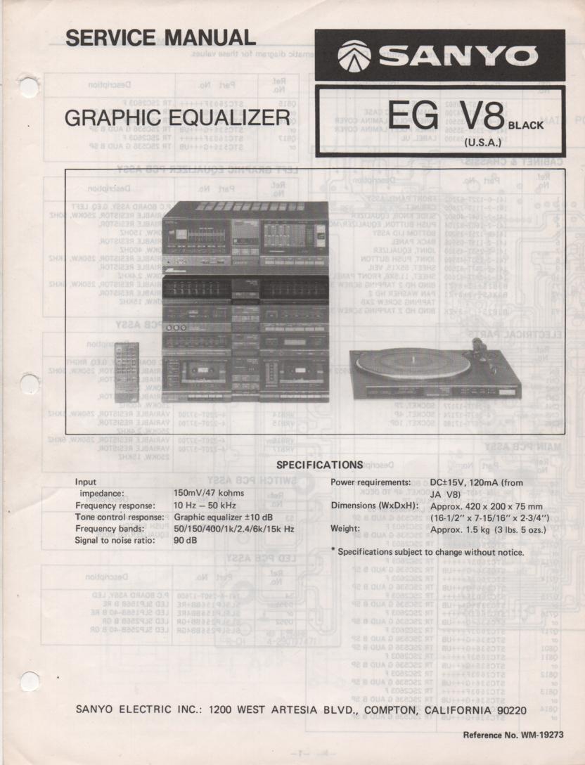 EG V8 Graphic Equalizer Service Manual
