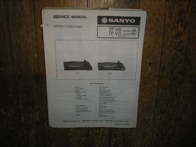 TPV6 TPV8 Turntable Service Manual  SANYO