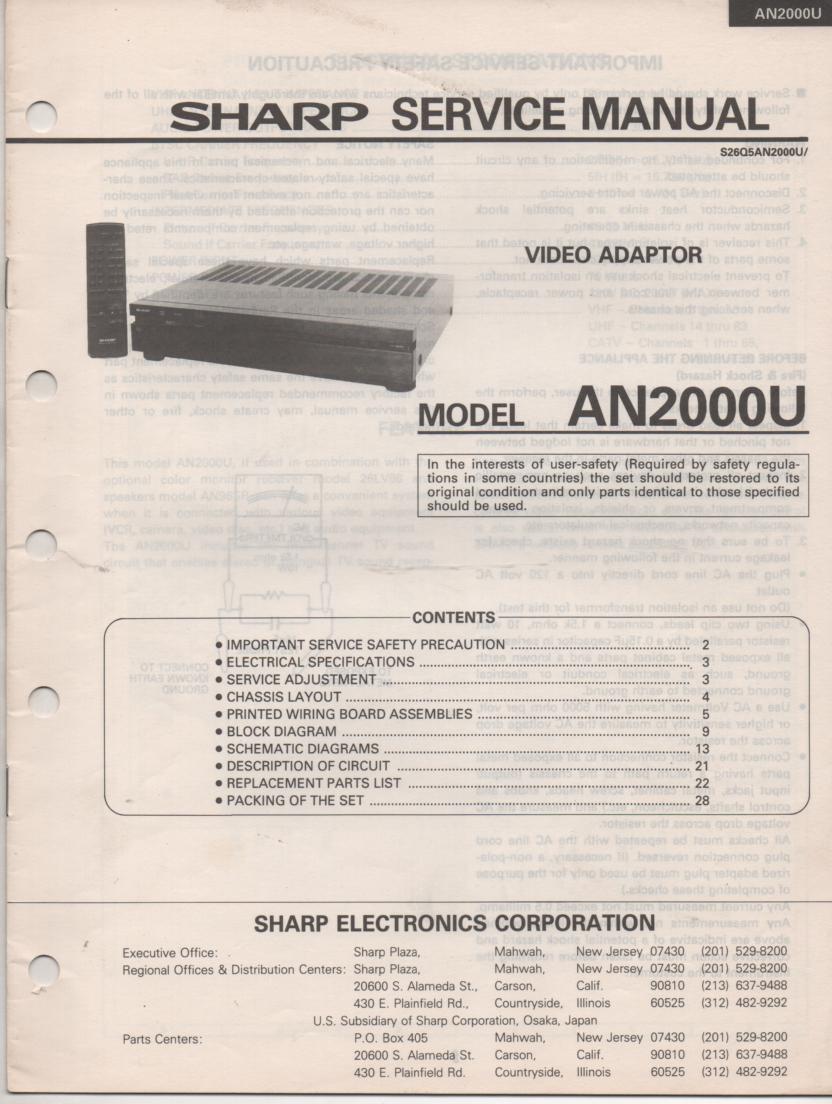 AN-2000U Video Adaptor Service Manual