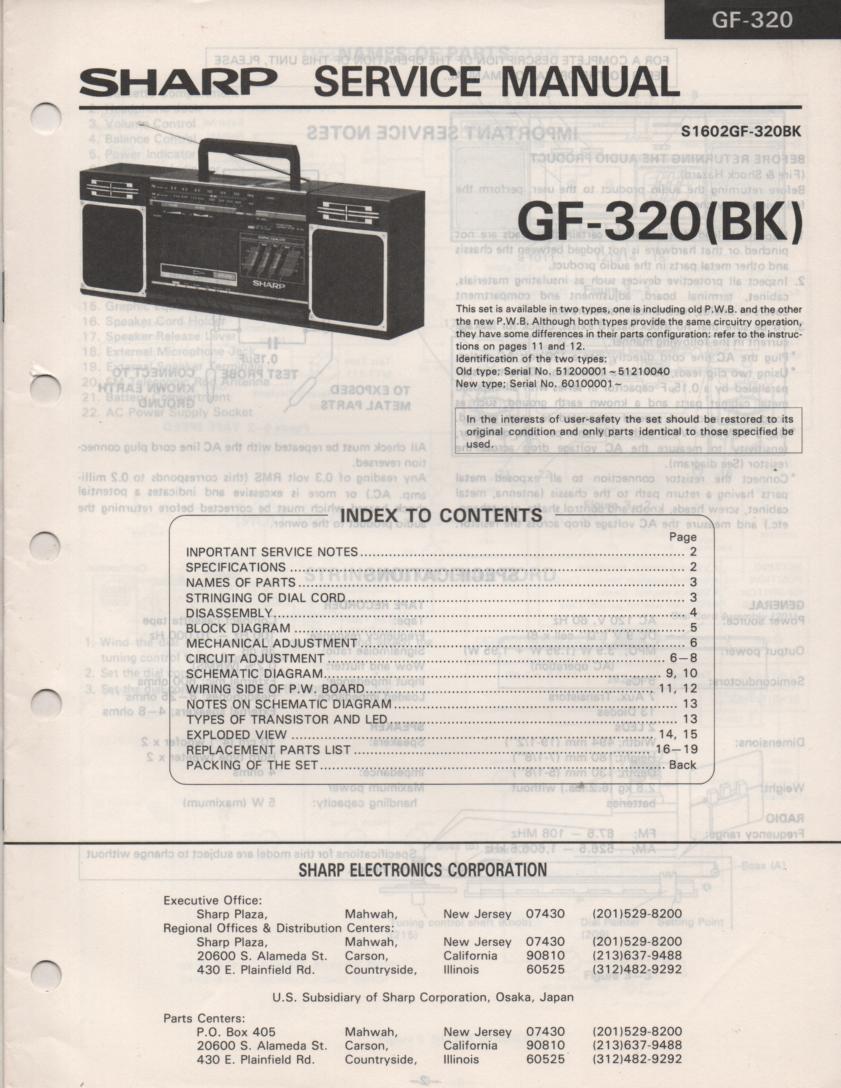 GF-330 Radio Service Manual  SHARP