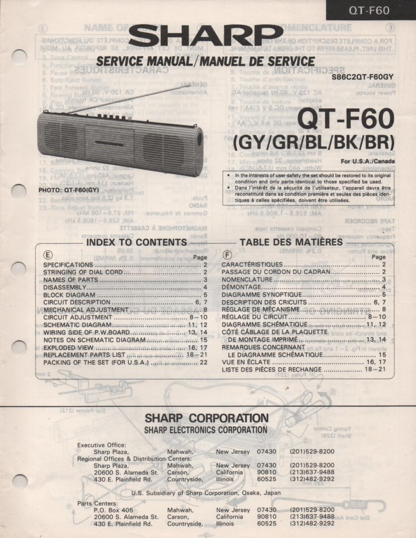 QT-F60 Radio Service Manual