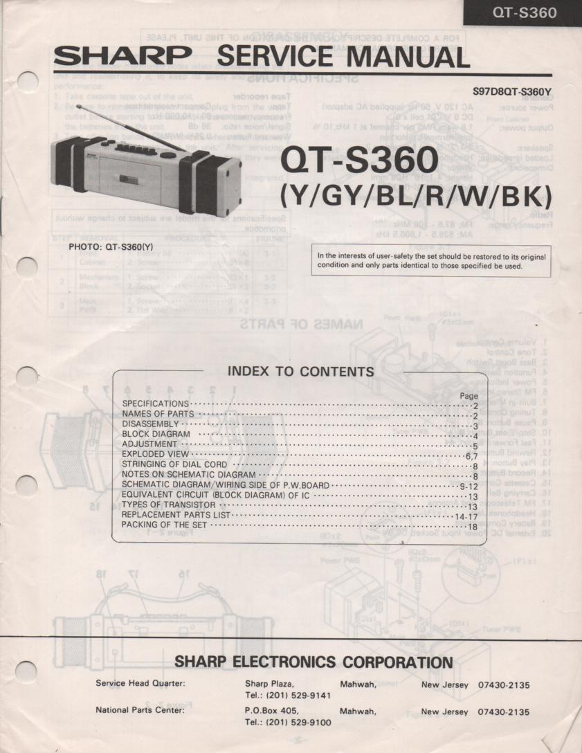 QT-S360 Radio Service Manual