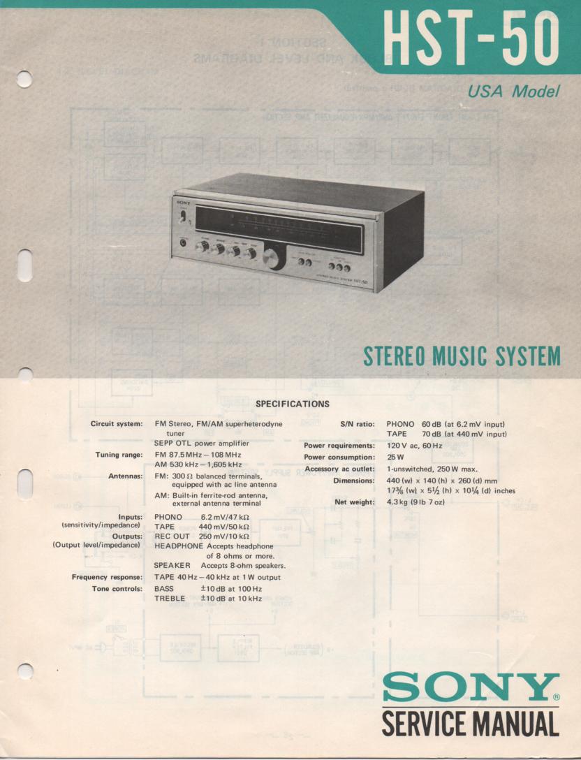 HST-50 Receiver Service Manual  SONY