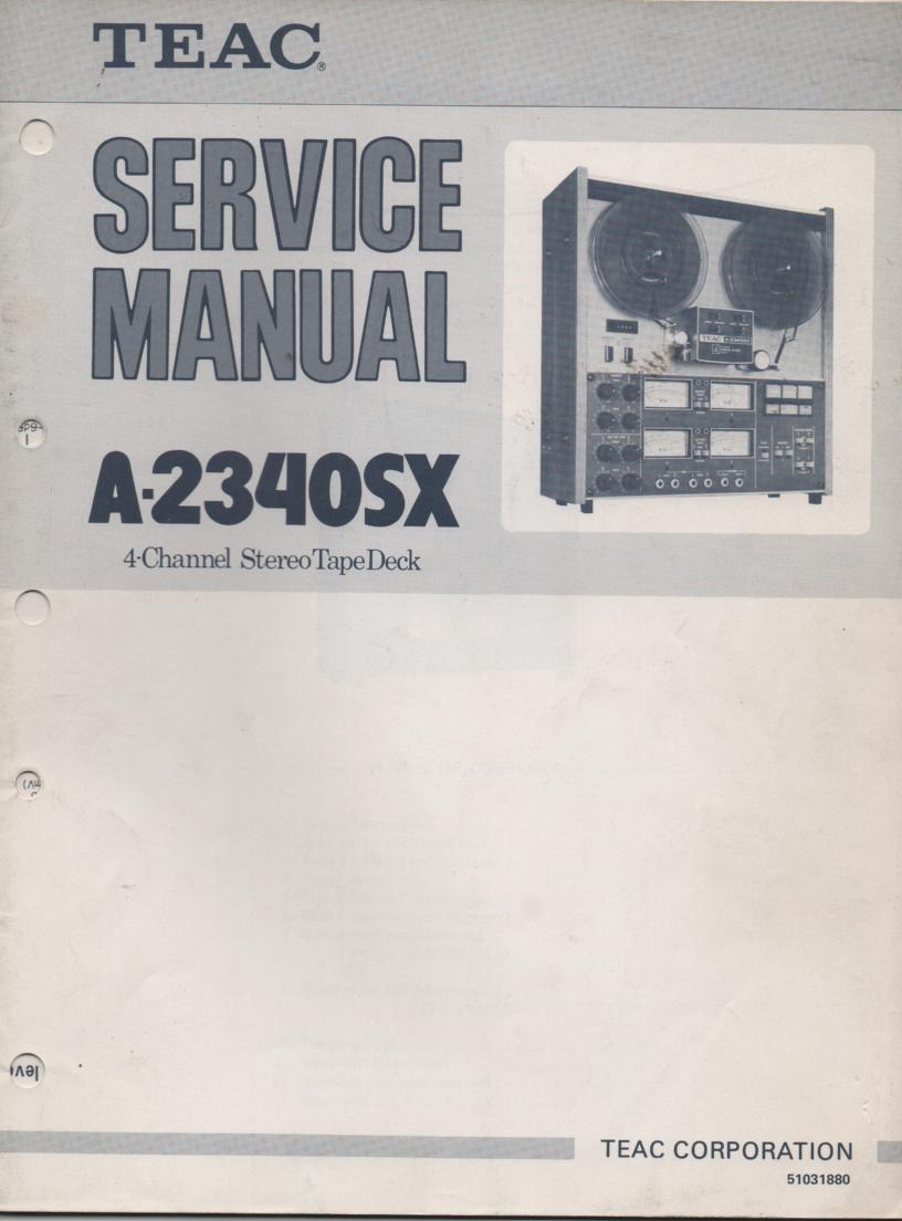A-2340SX Reel to Reel Service Manual  TEAC