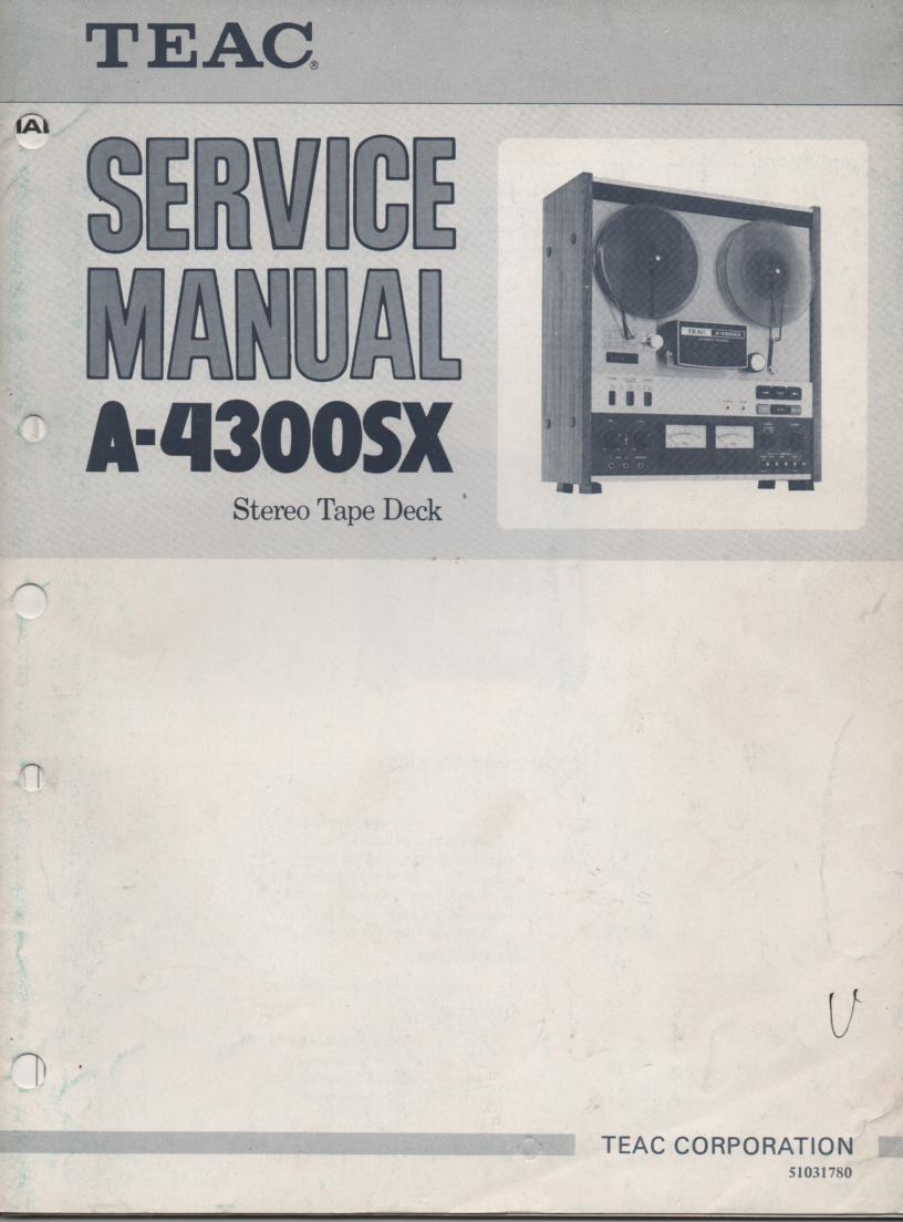 A-4300SX Reel to Reel Service Manual  TEAC