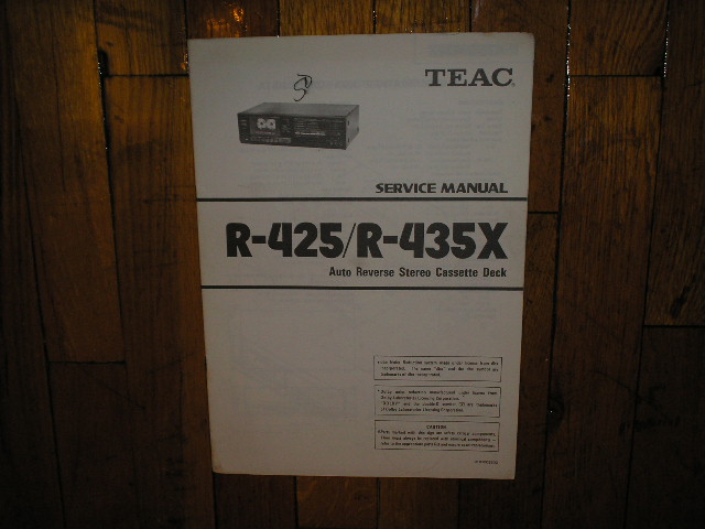 R-425 R-435X Cassette Deck Service Manual