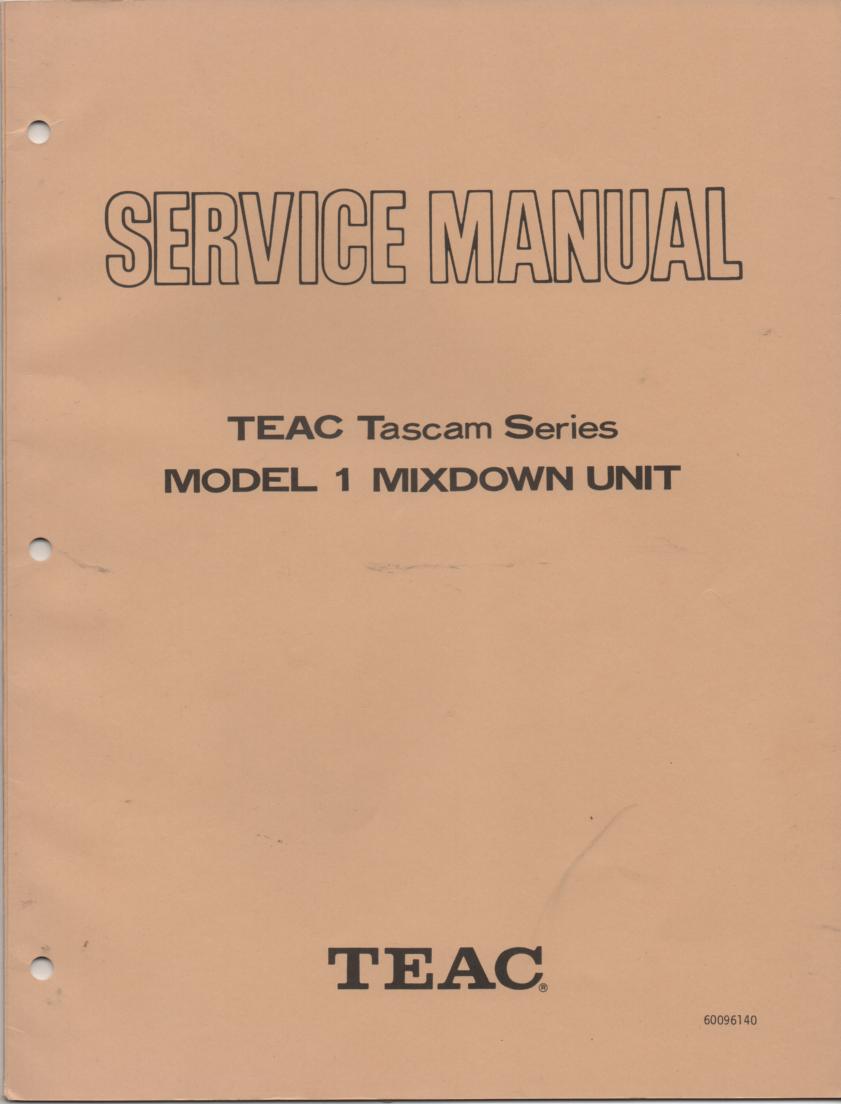 Model 1 Mixdown Unit Service Manual with schematics