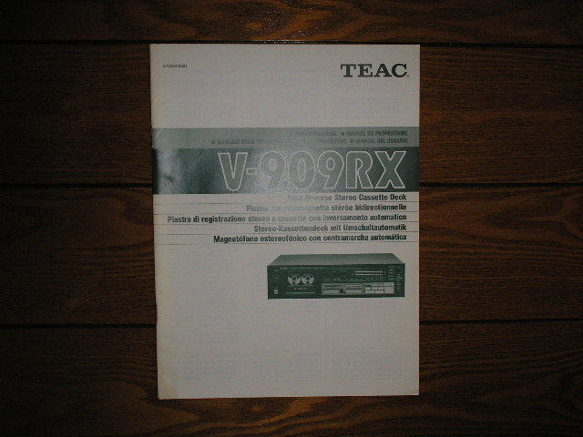 V-909RX Cassette Deck Owners Manual