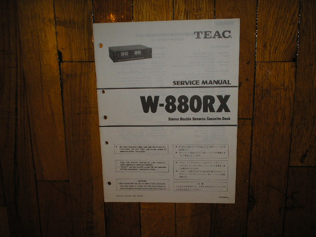 W-880RX Cassette Deck Service Manual