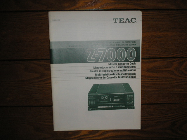 Z-7000 Master Cassette Deck Owners Manual