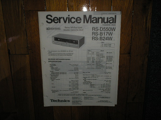 RS-B17W BS-BS24W BS-D550W Cassette Deck Service Manual.