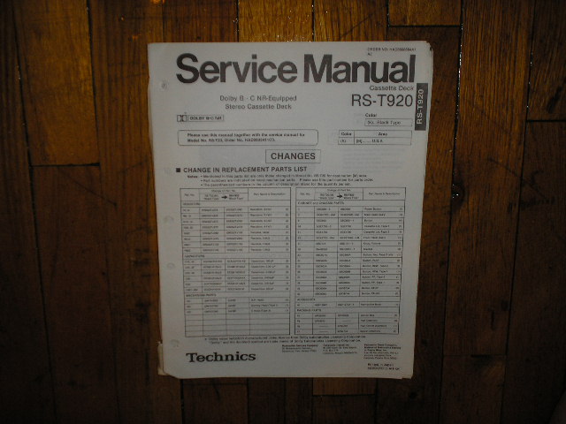 RS-T920 Cassette Deck Service Manual