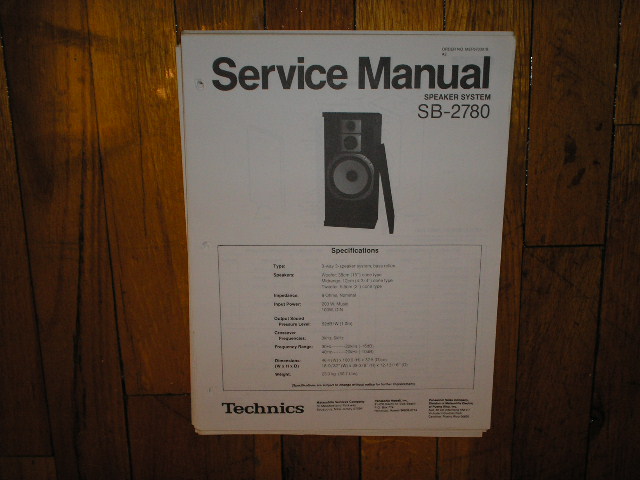 SB-2780 Speaker Service Manual  Technics  Speakers