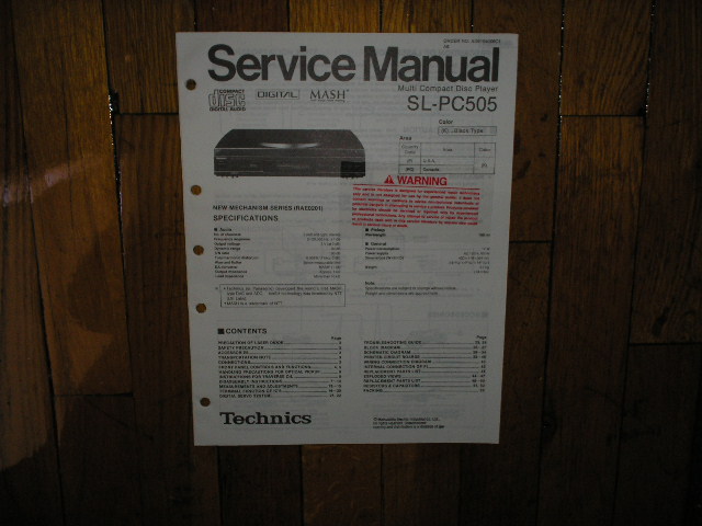 SL-PC505 CD Player Service Manual