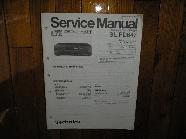 SL-PD647 CD Player Service Manual