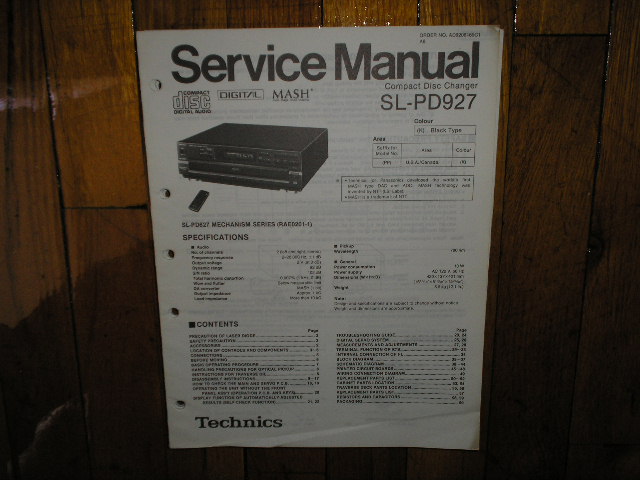 SL-PD927 CD Player Service Manual