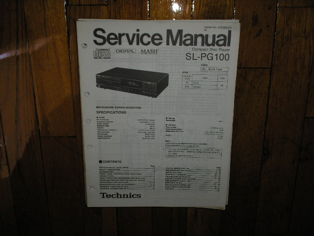 SL-PG100 CD Player Service Manual
