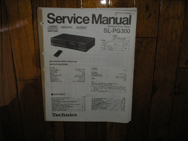 SL-PG300 CD Player Operating Manual