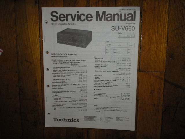 SU-V660 Amplifier Service Manual