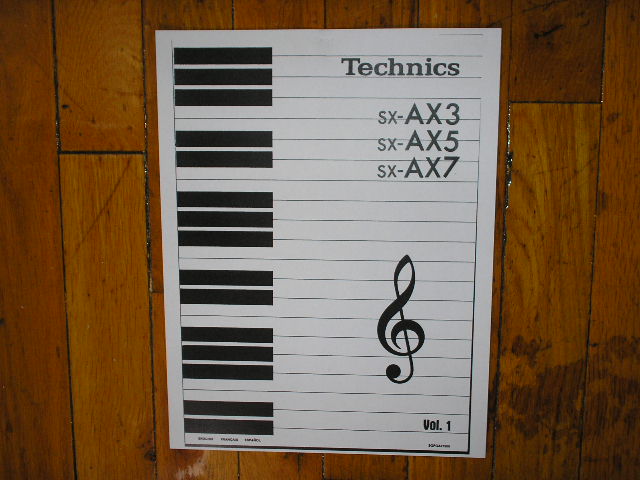 SX-AX3 SX-AX5 SX-AX7 Organ Operating Instruction Manual.
3 Manual Set.