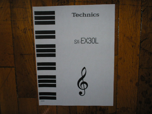 SX-EX30L Electric Organ Operating Instruction Manual. 