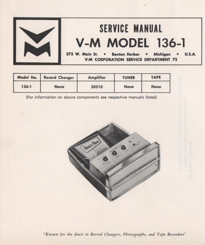 136-1 Portable Amplifier Service Manual.  Comes with 20310 manual